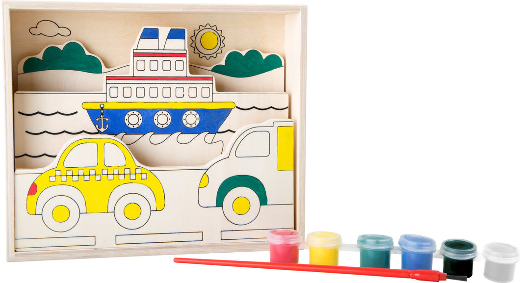 Wooden Painting Set - Vehicles