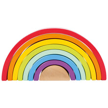 Load image into Gallery viewer, Large Wooden Rainbow Building Blocks Small Foot Front
