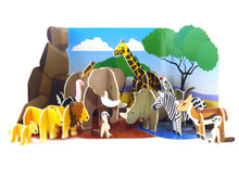 Load image into Gallery viewer, Buildable Set Eco Friendly Plastic Free Savannah Animals Play Press
