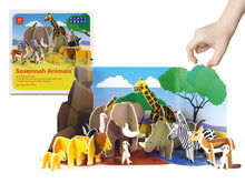 Load image into Gallery viewer, Savannah Animals Buildable Set Eco Friendly Plastic Free Play Press
