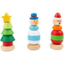 Load image into Gallery viewer, Small Foot Christmas Stacking Figurines Santa Snowman Tree Set Wooden
