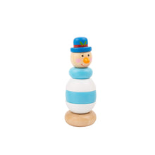 Load image into Gallery viewer, Christmas Stacking Figurines Snowman Wooden Small Foot
