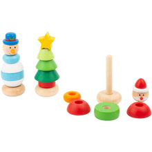 Load image into Gallery viewer, Christmas Stacking Figurines Santa Snowman Tree Set Wooden Small Foot
