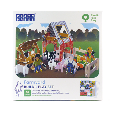 Farmyard Buildable Playset Plastic Free Eco Friendly Play Press