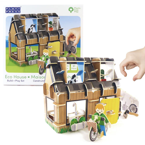 Eco House Buildable Playset Plastic Free Eco Friendly Play Press