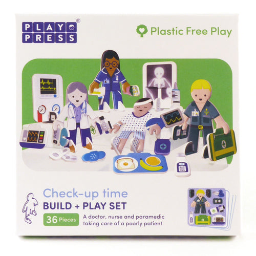 Hospital People Buildable Playset Plastic Free Eco Friendly Play Press