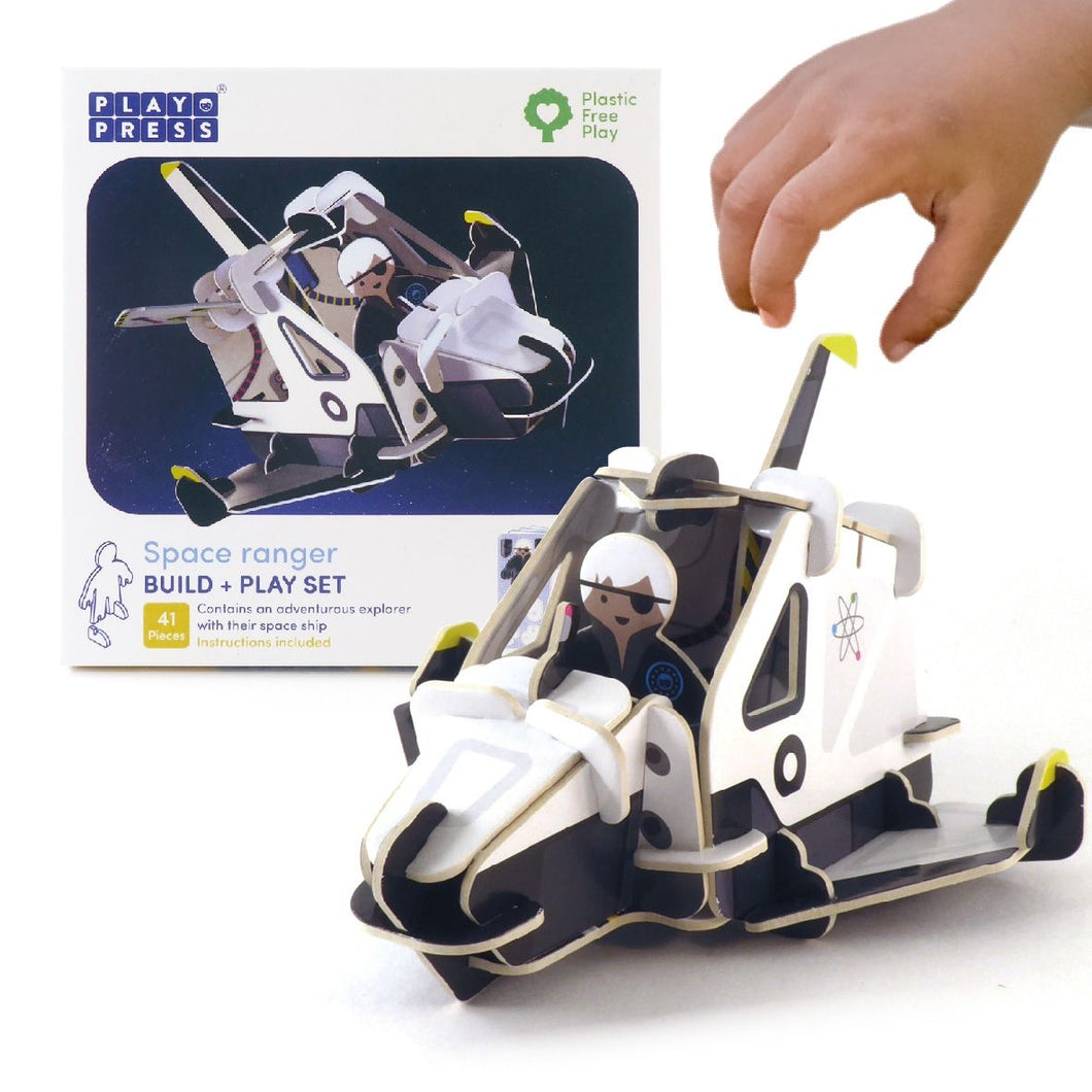 Space Ranger Buildable Playset Plastic Free Eco Friendly Play Press